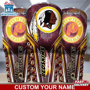 Custom Name NFL Washington Redskins Sport Team Football Tumbler For Fans