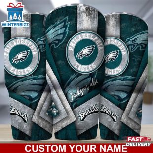 Custom Name Philadelphia Eagles NFL Football Sport Tumbler Gift For Fans