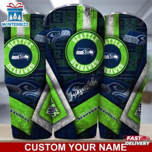 Custom Name Seattle Seahawks NFL Football Sport Tumbler Gift For Fans