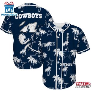 Dallas Cowboys Palm Tree Pattern Baseball Jersey Shirts