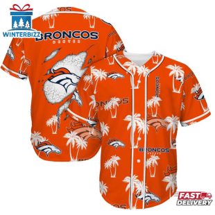 Denver Broncos Palm Tree Pattern Baseball Jersey Shirts