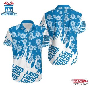 Detroit Lions Flower NFL Hawaiian Shirt