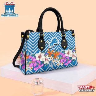 Detroit Lions Flowers NFL Leather Handbag