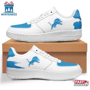 Detroit Lions NFL Football Sport White Air Force 1 Shoes