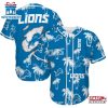 Detroit Lions Palm Tree Pattern Baseball Jersey Shirts