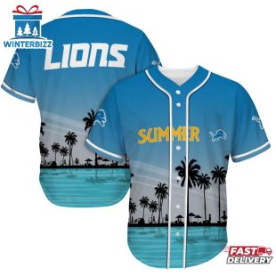 Detroit Lions Summer On The Beach Baseball Jersey