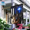 German Shepherd Back The Blue Christian Cross House And Garden Flag