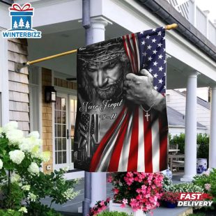 God Bless America 911 Jesus Never Forget House And Garden Flag