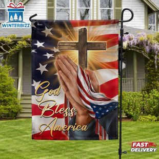 God Bless America Flag - Religious House And Garden Flag