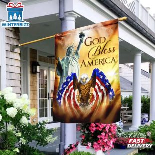 God Bless America Jesus Garden And House Flag