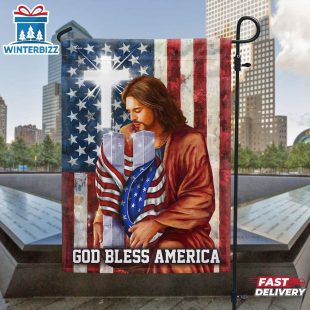 God Bless America Twin Tower 911 Patriot Day Garden And House Flag