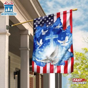 God Jesus Christian Cross American Garden And House Flag