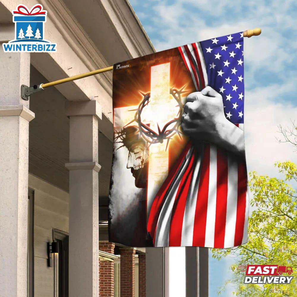 God Jesus Christian Garden And House Flag God Jesus Christian Garden And House Flag