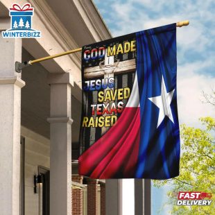 God Made Jesus Saved Garden And House Flag
