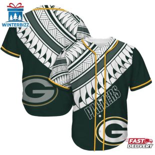 Green Bay Packers Polynesian Pattern Summer Collection Baseball Jersey