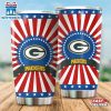 Green Bay Packers USA Flag Pattern Independence Day Tumbler