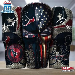 Houston Texans NFL Skull Iron Pattern Tumbler