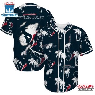 Houston Texans Palm Tree Pattern Baseball Jersey Shirts
