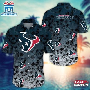 Houston Texans Skull Pattern NFL Hawaiian Shirt