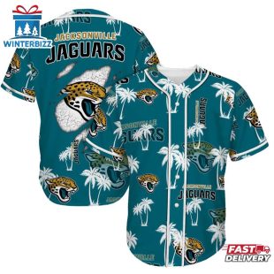 Jacksonville Jaguars Palm Tree Pattern Baseball Jersey Shirts