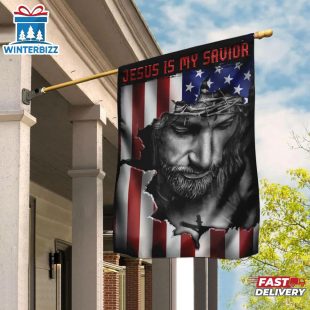 Jesus And American House Flags Jesus Is My Savior House And Garden Flag