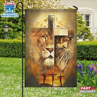 Jesus And Lion - Christian's House And Garden Flag