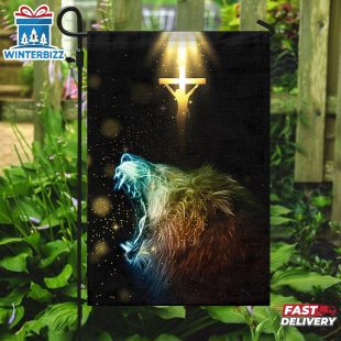 Jesus And Lion House And Garden Flag