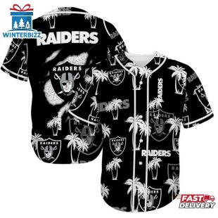 Las Vegas Raiders Palm Tree Pattern Baseball Jersey Shirts
