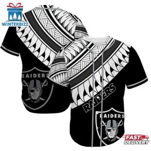 Las Vegas Raiders Polynesian Pattern Summer Collection Baseball Jersey