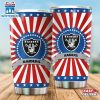 Las Vegas Raiders USA Flag Pattern Independence Day Tumbler