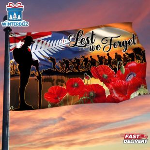 Lest We Forget, New Zealand Anzac Day House And Garden Flag Decor