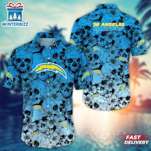 Los Angeles Chargers Skull Pattern NFL Hawaiian Shirt