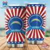 Los Angeles Chargers USA Flag Pattern Independence Day Tumbler