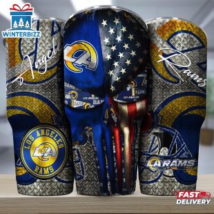 Los Angeles Rams NFL Skull Iron Pattern Tumbler