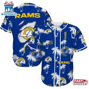 Los Angeles Rams Palm Tree Pattern Baseball Jersey Shirts