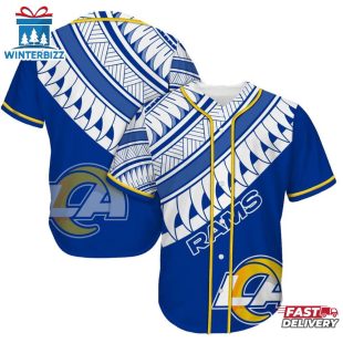 Los Angeles Rams Polynesian Pattern Summer Collection Baseball Jersey