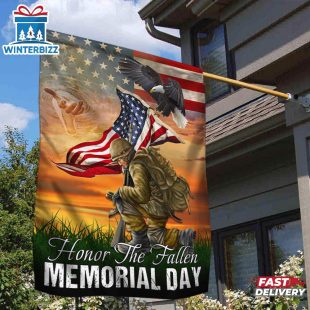 Memorial Day US Veteran Honor The Fallen House And Garden Flag