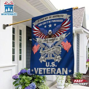 Memorial Day Veteran Eagle Flag Blood Sweat House And Garden Flag