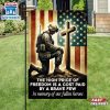 Memorial Day Veteran Kneeling The Cross Flag The High Price Of Freedom In Memory Of Our Fallen Heroes House And Garden Flag