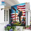 Memorial Day Veteran Standing For The Flag Kneel For The Cross Eagle House And Garden Flag