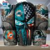 Miami Dolphins NFL Skull Iron Pattern Tumbler