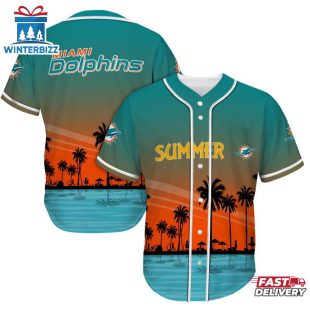Miami Dolphins Summer On The Beach Baseball Jersey