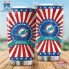 Miami Dolphins USA Flag Pattern Independence Day Tumbler