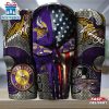 Minnesota Vikings NFL Skull Iron Pattern Tumbler