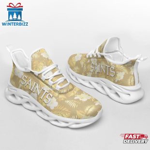 New Orleans Saints Tropical Flowers NFL Max Soul Shoes For Fans