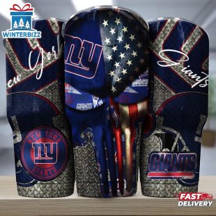 New York Giants NFL Skull Iron Pattern Tumbler
