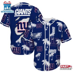 New York Giants Palm Tree Pattern Baseball Jersey Shirts
