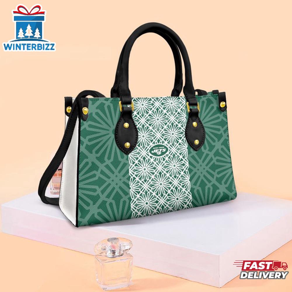 New York Jets Flower Character NFL Leather Handbag New York Jets Flower Character NFL Leather Handbag