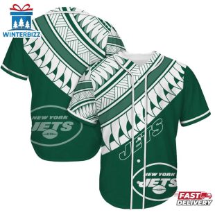 New York Jets Polynesian Pattern Summer Collection Baseball Jersey