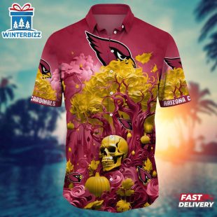 NFL Arizona Cardinals Skull Tree Hawaiian Shirt